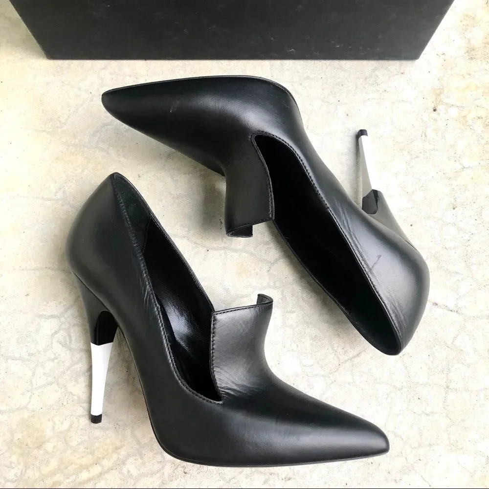 Versus Versace pumps heels black leather white 38